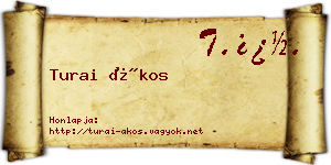 Turai Ákos névjegykártya
